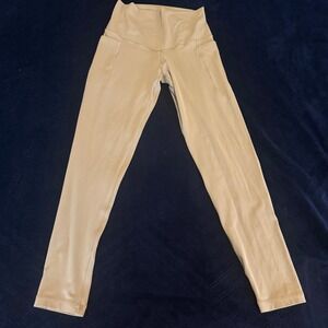 Offline by Aerie Real Me Xtra 7/8 Leggings Tan High Rise Pockets Womens Medium